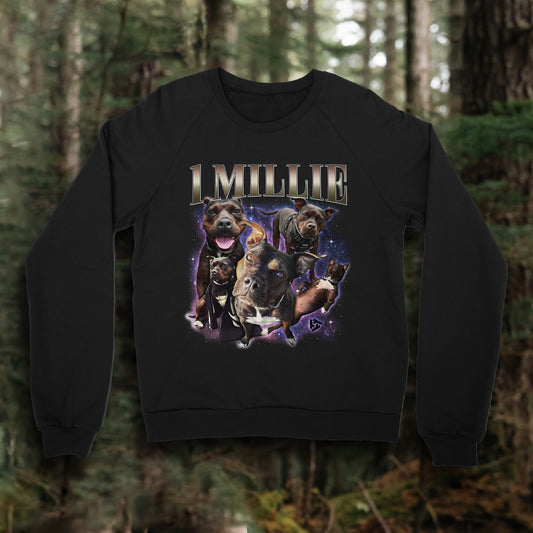 Trent The Traveler - 1 MILLIE - Black Crewneck Sweatshirt (1 MILLION SUBSCRIBER LIMITED EDITION)